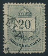 O 1874 Színesszámú 20kr 13-as Fogazással, Alul Ernyős Javítással, Felül Hiányos Gyöngysor (hiányzó Sarok / Missing Corne - Altri & Non Classificati