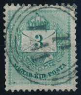 O 1881 Színesszámú 3kr II. Lemez, Karcok, Szegélylécnyom 12 : 11 1/2 Fogazással, Három Körös Bélyegzéssel - Other & Unclassified