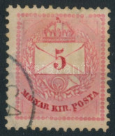 O 1881 Színesszámú 5kr Lemezhiba A POSTA Szó P Betűjén 12 : 11 3/4 Fogazással (hajtott / Folded) - Autres & Non Classés