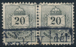 O 1881 Színesszámú 20kr Pár 11 1/2 Fogazással, Felül Szegélylécnyom - Other & Unclassified