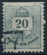 O 1881 Színesszámú 20kr 11 1/2 Fogazással, Felül Fogazatlan, Karcok és Hiányos Gyöngysor - Other & Unclassified