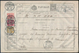 1910 Távirat 3 Színű Turul Bérmentesítéssel "PILISCSABA" - Other & Unclassified