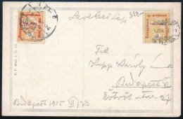 1915 Budapest Helyi Képeslap 2 Db Hadisegély II. Bélyeggel - Otros & Sin Clasificación