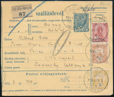1916 Csomagszállító 3 Színű Turul Bérmentesítéssel "BÉREG" - Budapest, Radecky Laktanya - Sonstige & Ohne Zuordnung