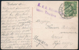 1916 Teschen Képeslap 5 Heller Bérmentesítéssel "K.u.K. Militarzensur / Teschen" - Otros & Sin Clasificación