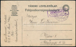 1917 Magyar Tábori Posta Levelezőlap "K.u.K. MARINEFELDPOSTAMT POLA" , "ZENSURIERT / S.M.S. Eh. Ferd. Max" Bécsbe Küldve - Sonstige & Ohne Zuordnung