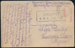 1918 Tábori Posta Fotó Képeslap "K.u.K. MARINEFELDPOSTAMT / POLA " , "Zensuriert / S. M .S. ,,Erz. Karl" - Otros & Sin Clasificación