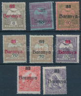 **, (*), O Baranya I. 1919 Turul 6 Db Bélyeg + Hadisegély (III.) 2 Db Bélyeg, Bodor Vizsgálójellel - Altri & Non Classificati