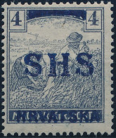 ** SHS 1918 Arató 4f Próbanyomat. Signed: Bodor. Certificate: Zrinjscak - Otros & Sin Clasificación