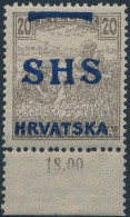 ** SHS 1918 Arató 20f Barna Helyett Világosbarna Színben. Signed: Bodor. Certificate: Zrinjscak - Otros & Sin Clasificación