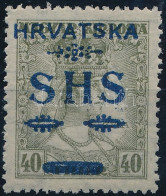 ** SHS 1918 Zita 40 F Normál Zöld Helyett Olíva Zöld Színben. Signed: Bodor. Certificate: Zrinjscak - Other & Unclassified