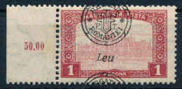 ** Nagyvárad 1919 Parlament 1K Látványosan Elcsúszott Felülnyomással / Mi 40 II. With Shifted Overprint. Signed: Bodor - Autres & Non Classés