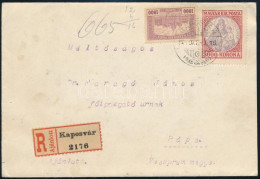 1924 Ajánlott Levél 4000K Bérmentesítéssel Kaposvárról Pápára - Other & Unclassified