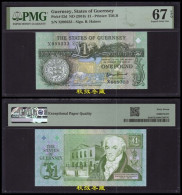 Guernsey 1 Pound 2016, Paper, X Prefix, Lucky Number 999333, PMG67 - Guernesey