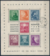 O 1938 Eucharisztikus Blokk Alkalmi Bélyegzéssel (9.000) - Other & Unclassified