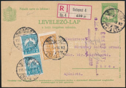 1931 Ajánlott 6f Díjjegyes Levelezőlap Pengő-fillér 2 X 2f + 50f Díjkiegészítéssel "BUDAPEST" - Zirc - Other & Unclassified