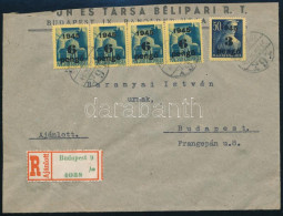 1945 (5. Díjszabás) Budapest Helyi Ajánlott Levél 5 Db Bélyeggel Bérmentesítve - Autres & Non Classés