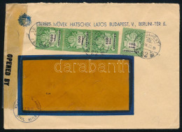 1946 (27. Díjszabás) Külföldre Küldött Levél 4 Db Adópengő Bélyeggel, Cenzúrázva - Autres & Non Classés