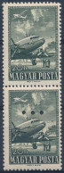 ** 1957 Az 1950. Repülő (V.) Záróértéke 20Ft Függőlegesen összefüggő Párban, Az Egyik Hármaslyukasztással, A Magyar Post - Otros & Sin Clasificación