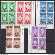 1945 ETIOPIA - YT N° 240/244 5 Valori MNH/** QUARTINA ANGOLO DI FOGLIO - Autres - Afrique