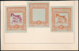 * 1934 Újpesti Bélyeggyűjtők III. Propaganda Kiállítás Emlékív + 2 Db Próbanyomat - Altri & Non Classificati