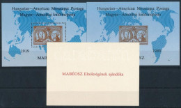 ** 1989 Magyar-amerikai Küldöncposta 3 Db Emlékív - Fogazott + Vágott + Elnökségi Ajándék - Altri & Non Classificati