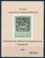 ** 1993 125 éves A Magyar Okmánybélyeg Emlékív (3.500) - Autres & Non Classés