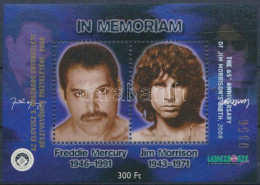 ** 2001 In Memoriam Freddie Mercury - Jim Morrison (8.000) / Souvenir Sheet - Other & Unclassified