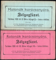 1915 Hadsegélyező Hivatal Katonák Karácsonya 2 Db  Nem Teljes Segélybélyeg Füzet 78 Db 2f Ill. 70 Db 10f Segélybélyeggel - Ohne Zuordnung