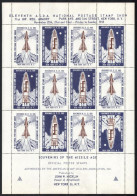 1959 11. Nemzeti Bélyegkiállítás, New York űrkutatás Motívum Levélzáró ív (bepattant Fogak) - Non Classificati