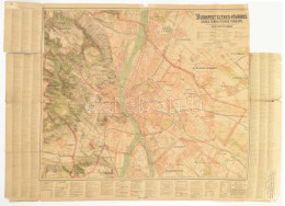 1907 Budapest Térképe Kugotuwicz Manó 116x60 Cm Sérült Borítóval, Beszakadásokkal - Sonstige & Ohne Zuordnung