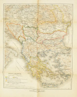 Ca 1880 A Bakán Félsziget Térképe. A Pester Lloyd Kiadása. 42x72 Cm - Autres & Non Classés