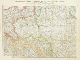 Generalkarte Von West-Russland Und Den Angrenzenden Ländern Bis Wien Und Budapest. Artaria, 1914., Wien 1: 1,500 000 Tér - Otros & Sin Clasificación