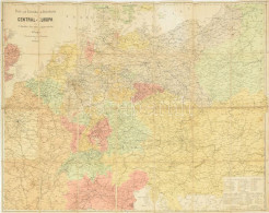 Cca 1870 Közép-Európa Postai és Vasúti Térképe, Post Und Eisenbahn Reise Karte Mittel-Europa's J. Franz. .Glogau, Carl F - Altri & Non Classificati