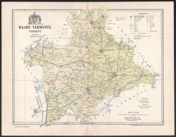 1893 Hajdú Vármegye Térképe, Tervezte: Gönczy Pál, 1 : 370.000, Bp., Posner Károly Lajos és Fia, A Pallas Nagy Lexikona  - Otros & Sin Clasificación