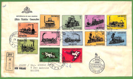 ZA1610 - SAN MARINO - Storia Postale - FDC COVER Primo Giorno TRAINS   1964 - FDC