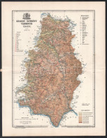 1897 Krassó-Szörény Vármegye Térképe, Tervezte: Gönczy Pál, 1 : 700.000, Bp., Posner Károly Lajos és Fia, A Pallas Nagy  - Autres & Non Classés