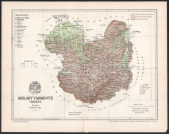 1897 Szilágy Vármegye Térképe, Tervezte: Gönczy Pál, 1 : 465.000, Bp., Posner Károly Lajos és Fia, A Pallas Nagy Lexikon - Otros & Sin Clasificación