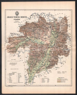 1892 Abaúj-Torna Megye Térképe, Tervezte: Gönczy Pál, 1 : 350.000, Bp., Posner Károly Lajos és Fia, A Pallas Nagy Lexiko - Sonstige & Ohne Zuordnung