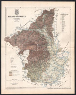 1896 Borsod Vármegye Térképe, Tervezte: Gönczy Pál, 1 : 385.000, Bp., Posner Károly Lajos és Fia, A Pallas Nagy Lexikona - Otros & Sin Clasificación