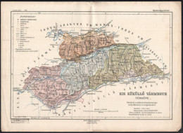 1913 Kis-Küküllő Vármegye Térképe (Kogutowicz: Megyei Térképek), 1 : 300.000, Bp., Magyar Földrajzi Intézet Rt., 25x34,5 - Autres & Non Classés