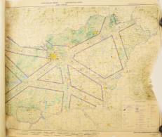 1983 Légiforgalmi Térkép,Aeroneutical Chart, ICAO 1:500.000, KM Légügyi Főosztály, Szakadással, 79x115 Cm. - Autres & Non Classés