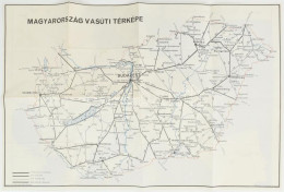 1967 Magyarország Vasúti Térképe / Külföldi összeköttetések Hálózata, Kétoldalas Térkép, 63,5x41 Cm - Autres & Non Classés