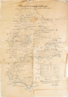 1886 Hont Vármegye Térképe Az Egyes Községek Közötti úttávoláról Kilóméterekben. Schön Alajos, Ipolyság, Hontmegyei Kir. - Sonstige & Ohne Zuordnung