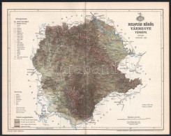 1896 Belovár-Körös Vármegye Térképe, Tervezte: Gönczy Pál, 1 : 460.000, Bp., Posner Károly Lajos és Fia, A Pallas Nagy L - Andere & Zonder Classificatie