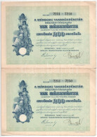 Mándok 1927. "Mándoki Takarékpénztár Részvénytársaság" Tíz Részvénye Egyenként 20P-ről, összesen 200P-ről (2x) Sorszámkö - Non Classificati