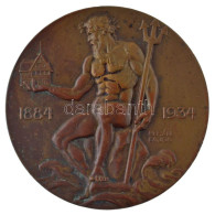 Berán Lajos (1882-1943) / Berán Nándor (1889-1965) 1934. "A Neptun Budapesti Evezős Egylet - 50 év Emlékére" Bronz Emlék - Non Classificati