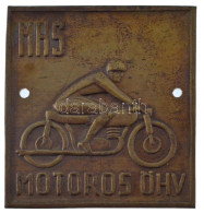 ~1950. "MHS (Magyar Honvédelmi Sport Szövetség) Motoros ÖHV" Szögletes Lemez Jelvény, 2 Rögzítőlyukkal (52x48mm) T:1- - Non Classificati