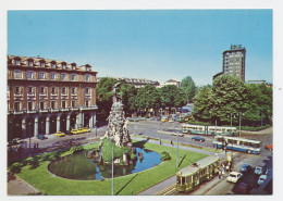 D6876] TORINO PIAZZA STATUTO MONUMENTO AL FRÉJUS - TRAM DI VARI TIPI E AUTOBUS Non Viaggiata - Orte & Plätze