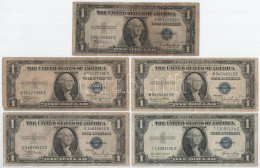 Amerikai Egyesült Államok 1935. 1$ Silver Certificate - Kisméretű", Kék Pecsét (5xklf Sorozat: 1935A, 1935B, 1935C, 1935 - Non Classés